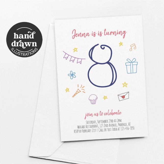 Girls 8th Birthday Party Invitation (Creator Uploaded)