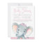 Girls Adorable Elephant Baby Shower Invitations