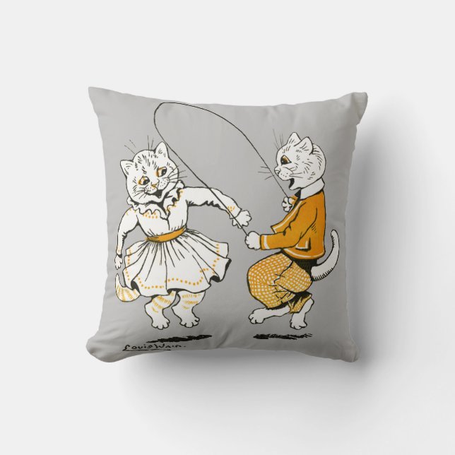 Girls and Boys, Louis Wain Cushion (Front)