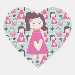 Girls and Handbags Heart Sticker