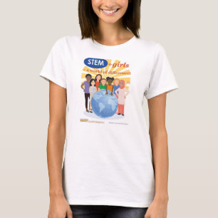 Girls and STEM: A World of Difference adult tshirt