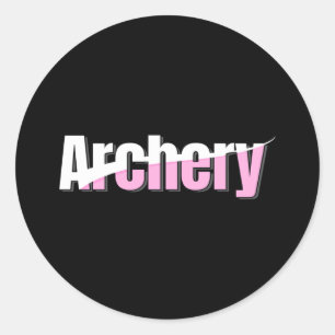 Girls Archery Abstract Typography Classic Round Sticker