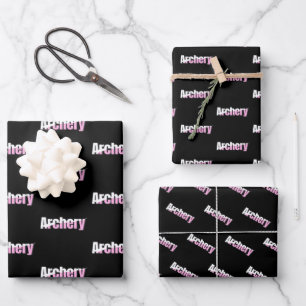 Girls Archery Abstract Typography Wrapping Paper Sheet