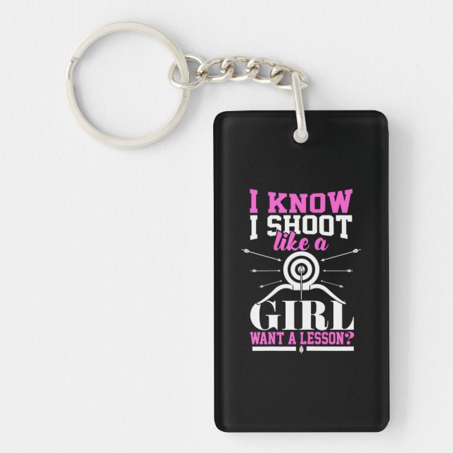 Girls Archery Bow Hunting Mum n Key Ring (Front)