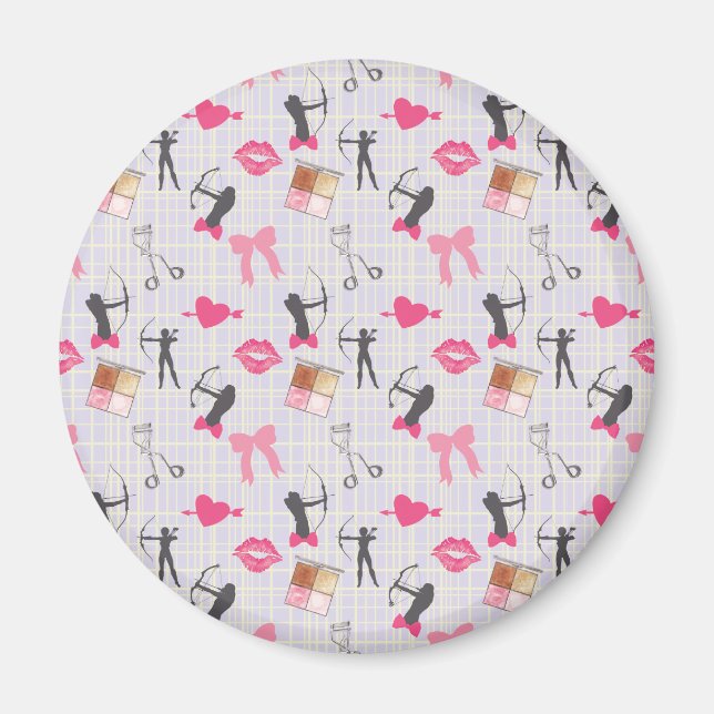 Girls Archery - Girly Hearts and Makeup Magnet (Front)