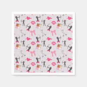 Girls Archery - Girly Hearts and Makeup Napkin