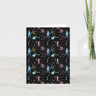 Girls Archery - Girly Hearts Stars Archer Card