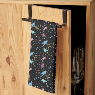Girls Archery - Girly Hearts Stars Archer Tea Towel