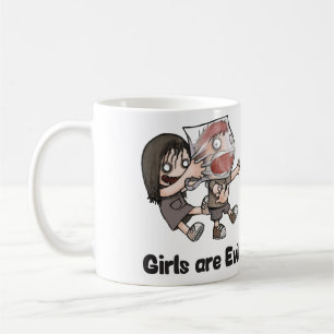 Girls Are Evil - Funny Cartoon Coffee Mug
