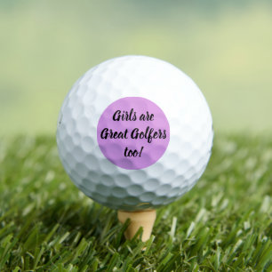 Girls Are Great Golfers Too Purple Cute Golf Balls