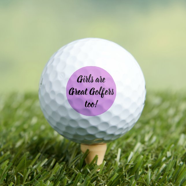 Girls Are Great Golfers Too Purple Cute Golf Balls (Insitu Tee)