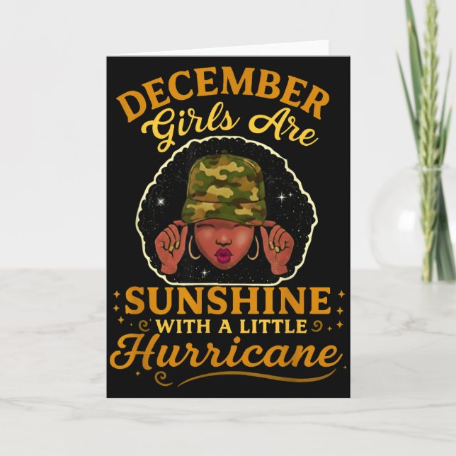 Girls Are Sunshine With A Little Hurricane Decembe Card (Front)