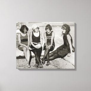 Girls at Atlantic City Beach, 1922 Canvas Print