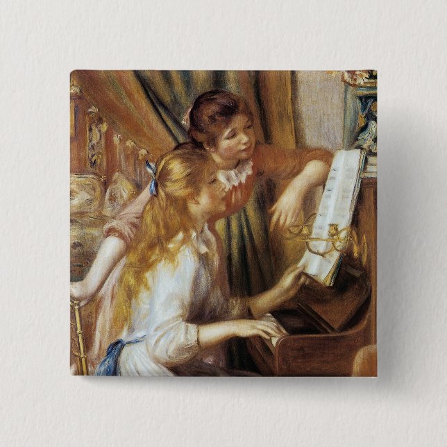 Girls at the Piano 15 Cm Square Badge (Front)