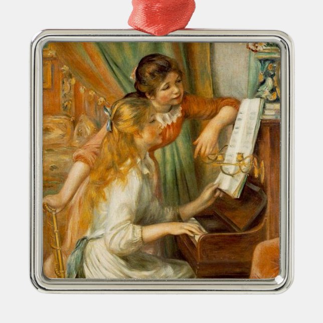 ''Girls at the Piano'', 1892 Metal Tree Decoration (Front)