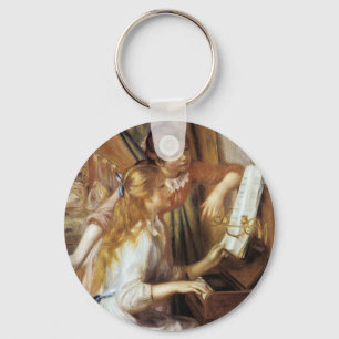 Girls at the Piano Key Ring