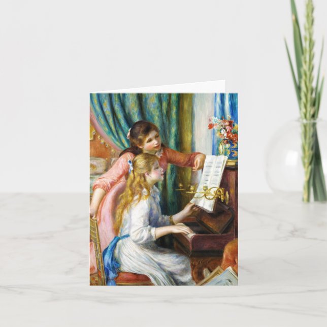 Girls at the Piano Pierre Auguste Renoir painting Card (Front)