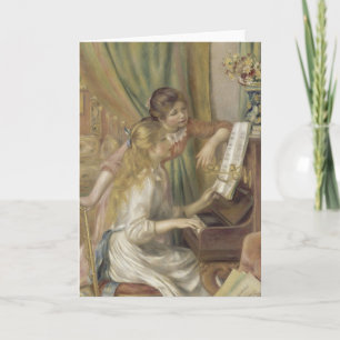 Girls at the Piano Renoir Impressionist Painting Card