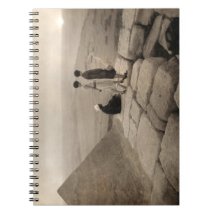 Girls Atop Khufu Pyramid in Egypt Sunrise 1920 Notebook