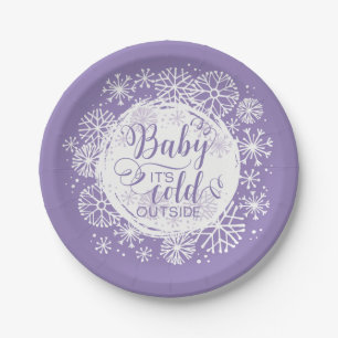 Girls Baby It's Cold Outside 7" Paper Plate