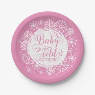 Girls Baby It's Cold Outside 7" Paper Plate
