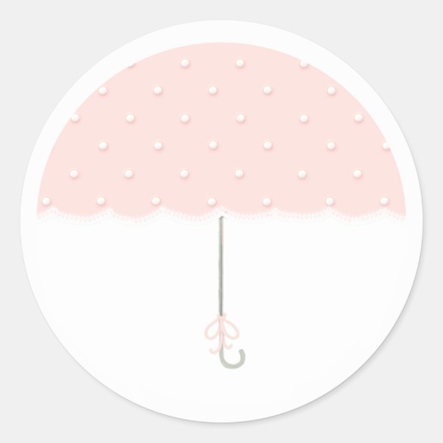 Girl's Baby Shower Classic Round Sticker (Front)