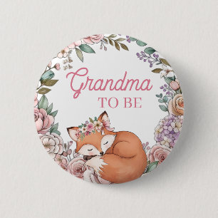 Girl's Baby Shower Grandma To Be 6 Cm Round Badge
