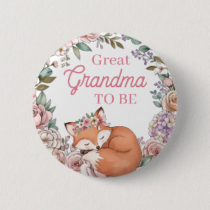Girl's Baby Shower Great Grandma To Be 6 Cm Round Badge