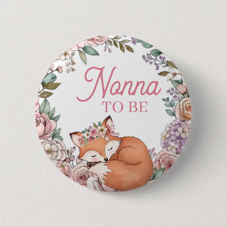 Girl's Baby Shower | Nonna to Be | Woodland Fox 6 Cm Round Badge