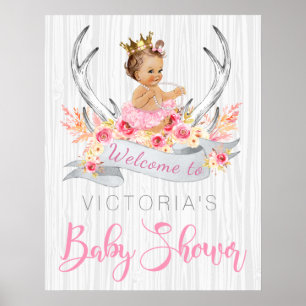Girls Baby Shower Sign Poster