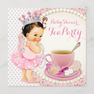 Girls Baby Shower Tea Invitation