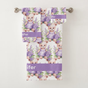 Girl's Baby & Toddler Bath Towel Set   Custom Name