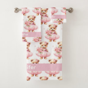 Girl's Baby & Toddler Bath Towel Set   Custom Name