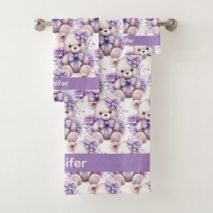 Girl's Baby & Toddler Bath Towel Set   Custom Name