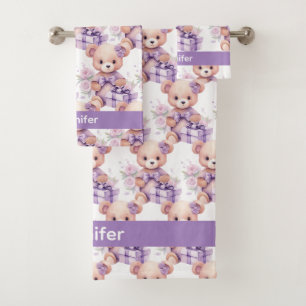 Girl's Baby & Toddler Bath Towel Set   Custom Name