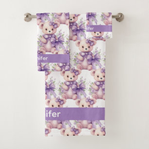 Girl's Baby & Toddler Bath Towel Set   Custom Name