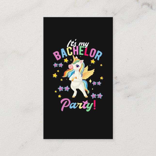 Girls Bachelor Party Unicorn Bachelorette Business Card (Front)