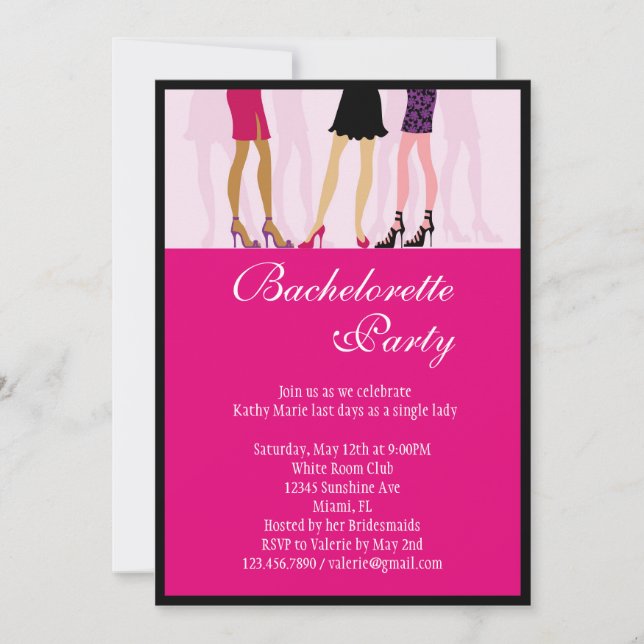 Girls Bachelorette Party Invitation (Front)