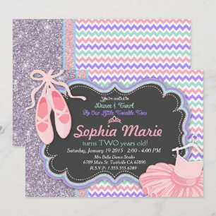 Girls Ballerina Birthday Party Invitation