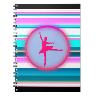 Girls Ballerina Dance Stripes  Notebook