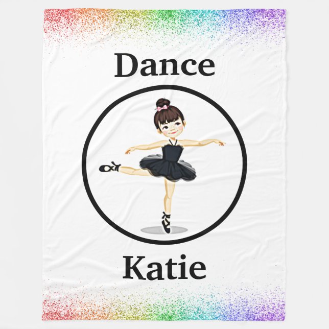 Girls Ballerina Dancing Ballet Fleece Blanket (Front)