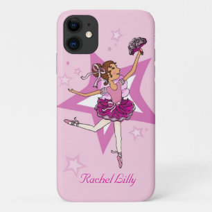Girls ballerina dark hair named iPhone 11 case