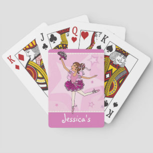 Girl's ballerina pink playing cards