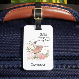 Girls Ballet luggage tag, Ballerina Tag