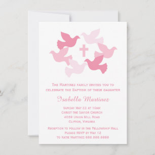 Girls Baptism Baby Dedication First Holy Communion Invitation