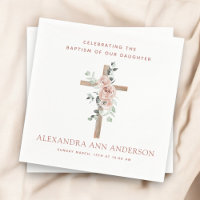 Girl's Baptism Dusty Pink Rose Christian