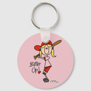 Girls Baseball Batter Up Tshirts and Gifts Key Ring