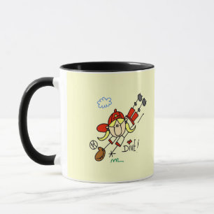 Girls Baseball Dive Tshirts and Gifts Mug