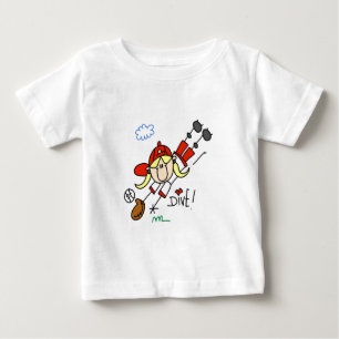 Girls Baseball Diving into Home Tshirts and Gifts