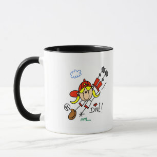 Girls Baseball Diving into Home Tshirts and Gifts Mug